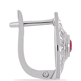 Ezüst Fülbevaló Madagaszkári Rubinnal