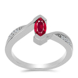 Ezüst Gyűrű Madagaszkári Rubinnal és Fehér Topázzal