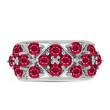 Ezüst Gyűrű Madagaszkári Rubinnal és Fehér Topázzal