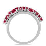 Ezüst Gyűrű Madagaszkári Rubinnal és Fehér Topázzal