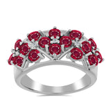 Ezüst Gyűrű Madagaszkári Rubinnal és Fehér Topázzal