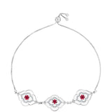 Ezüst Karkötő Madagaszkári Rubinnal és Fehér Topázzal