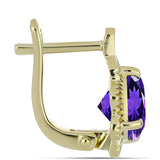 Arannyal Bevont Ezüst Fülbevaló Marokkói Ametiszttel