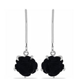 Ezüst Fülbevaló Obszidiánnal