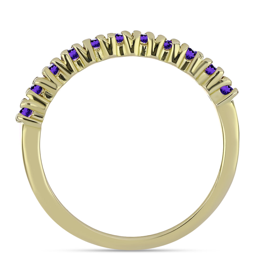 Arannyal Bevont Ezüst Gyűrű Marokkói Ametiszttel