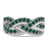 Ezüst Gyűrű Zöldes Tengerkék Moissanite-tal