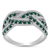 Ezüst Gyűrű Zöldes Tengerkék Moissanite-tal