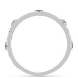 Ezüst Gyűrű Zöldes Tengerkék Moissanite-tal