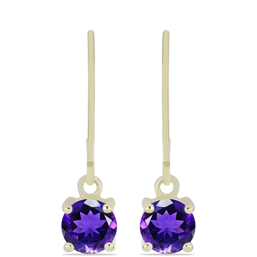 Arannyal Bevont Ezüst Fülbevaló Marokkói Ametiszttel