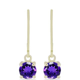 Arannyal Bevont Ezüst Fülbevaló Marokkói Ametiszttel