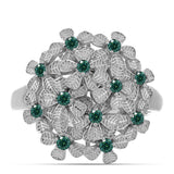 Ezüst Gyűrű Zöldes Tengerkék Moissanite-tal