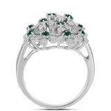 Ezüst Gyűrű Zöldes Tengerkék Moissanite-tal