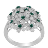 Ezüst Gyűrű Zöldes Tengerkék Moissanite-tal