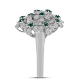 Ezüst Gyűrű Zöldes Tengerkék Moissanite-tal