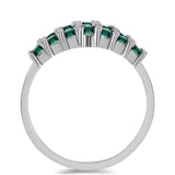 Ezüst Gyűrű Zöldes Tengerkék Moissanite-tal