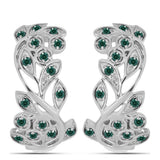 Ezüst Fülbevaló Zöldes Tengerkék Moissanite-tal