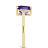 Arannyal Bevont Ezüst Gyűrű Marokkói Ametiszttel és Fehér Topázzal