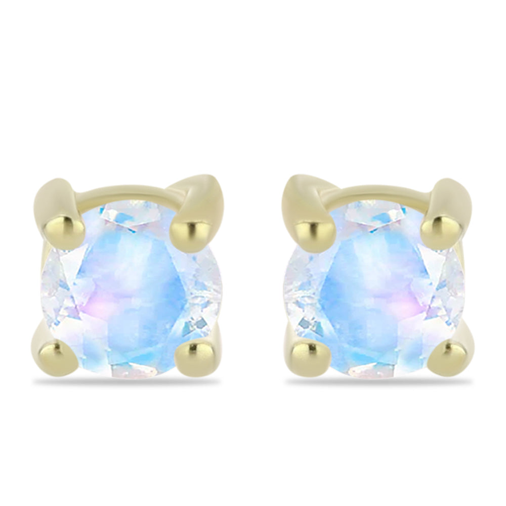 Arannyal Bevont Ezüst Fülbevaló Szivárvány Holdkővel