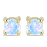 Arannyal Bevont Ezüst Fülbevaló Szivárvány Holdkővel