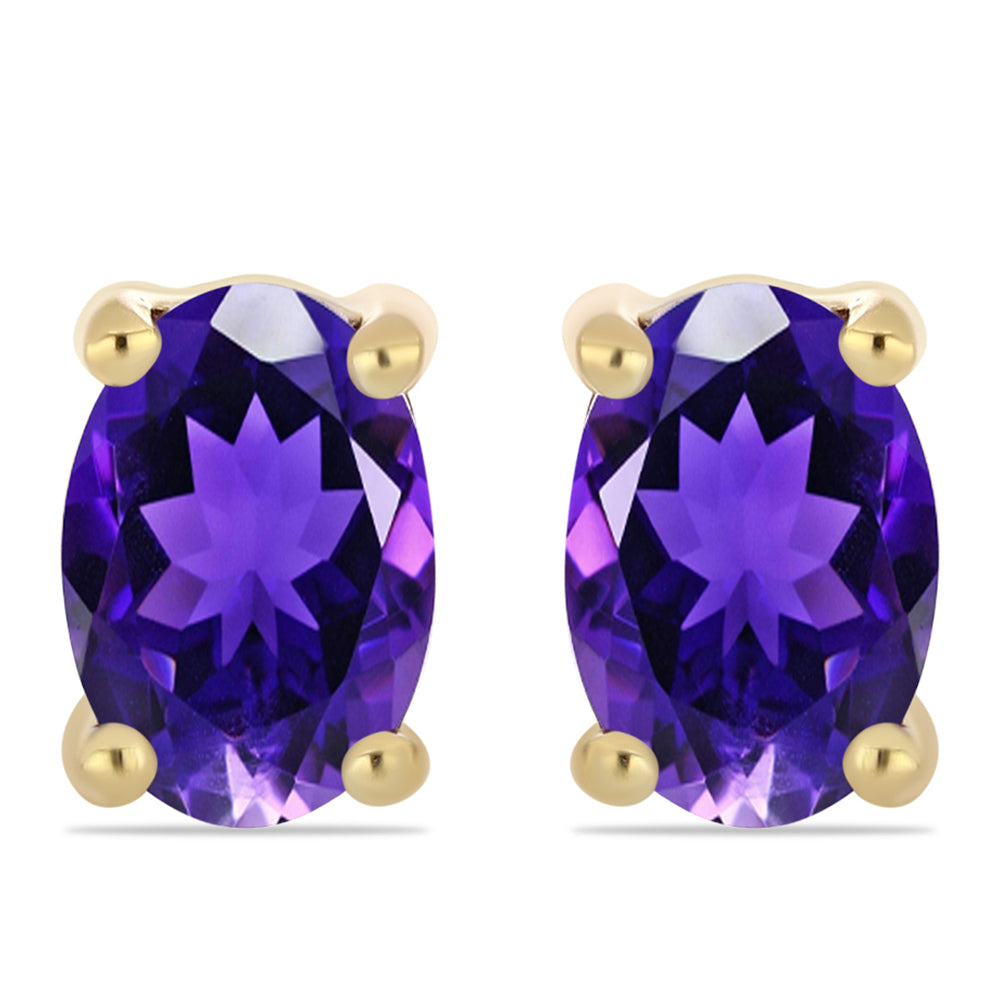 Arannyal Bevont Ezüst Fülbevaló Marokkói Ametiszttel