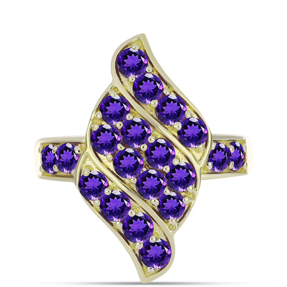 Arannyal Bevont Ezüst Gyűrű Marokkói Ametiszttel