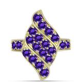 Arannyal Bevont Ezüst Gyűrű Marokkói Ametiszttel