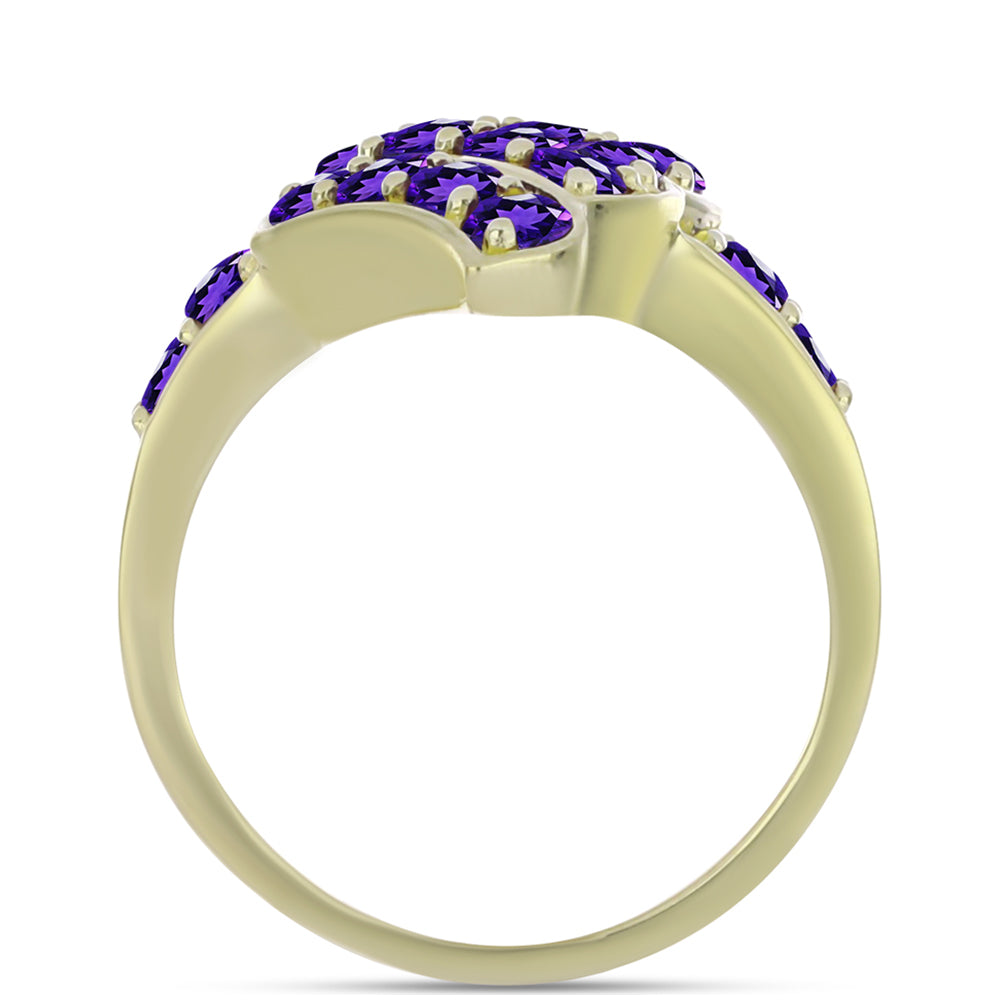 Arannyal Bevont Ezüst Gyűrű Marokkói Ametiszttel