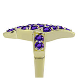 Arannyal Bevont Ezüst Gyűrű Marokkói Ametiszttel