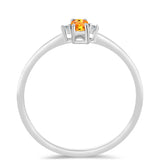 Ezüst Gyűrű Padparadschai Zafírral és Fehér Topázzal