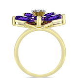 Arannyal Bevont Ezüst Gyűrű Marokkói Ametiszttel és Barton Gránáttal