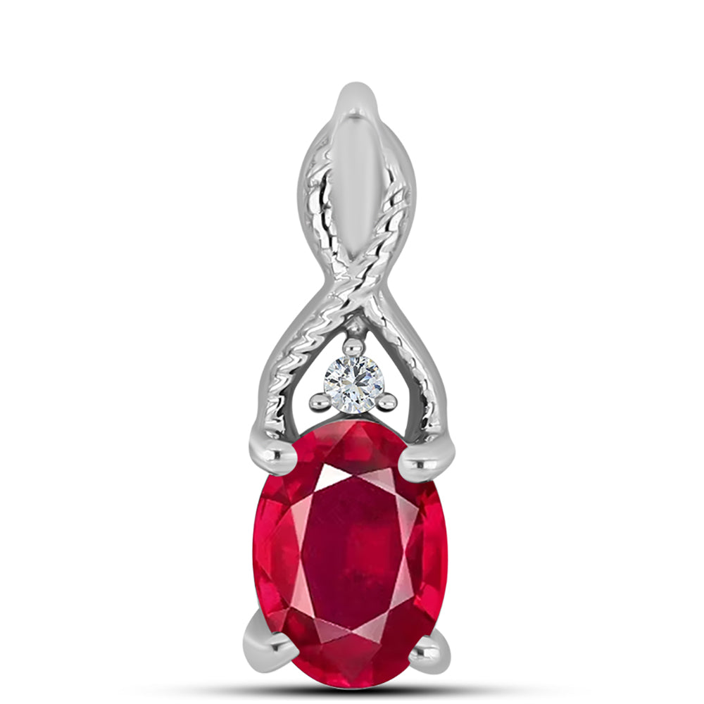 Ezüst Medál Madagaszkári Rubinnal és Fehér Topázzal