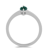 Ezüst Gyűrű Zöldes Tengerkék Moissanite-tal