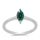 Ezüst Gyűrű Zöldes Tengerkék Moissanite-tal