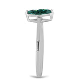 Ezüst Gyűrű Zöldes Tengerkék Moissanite-tal