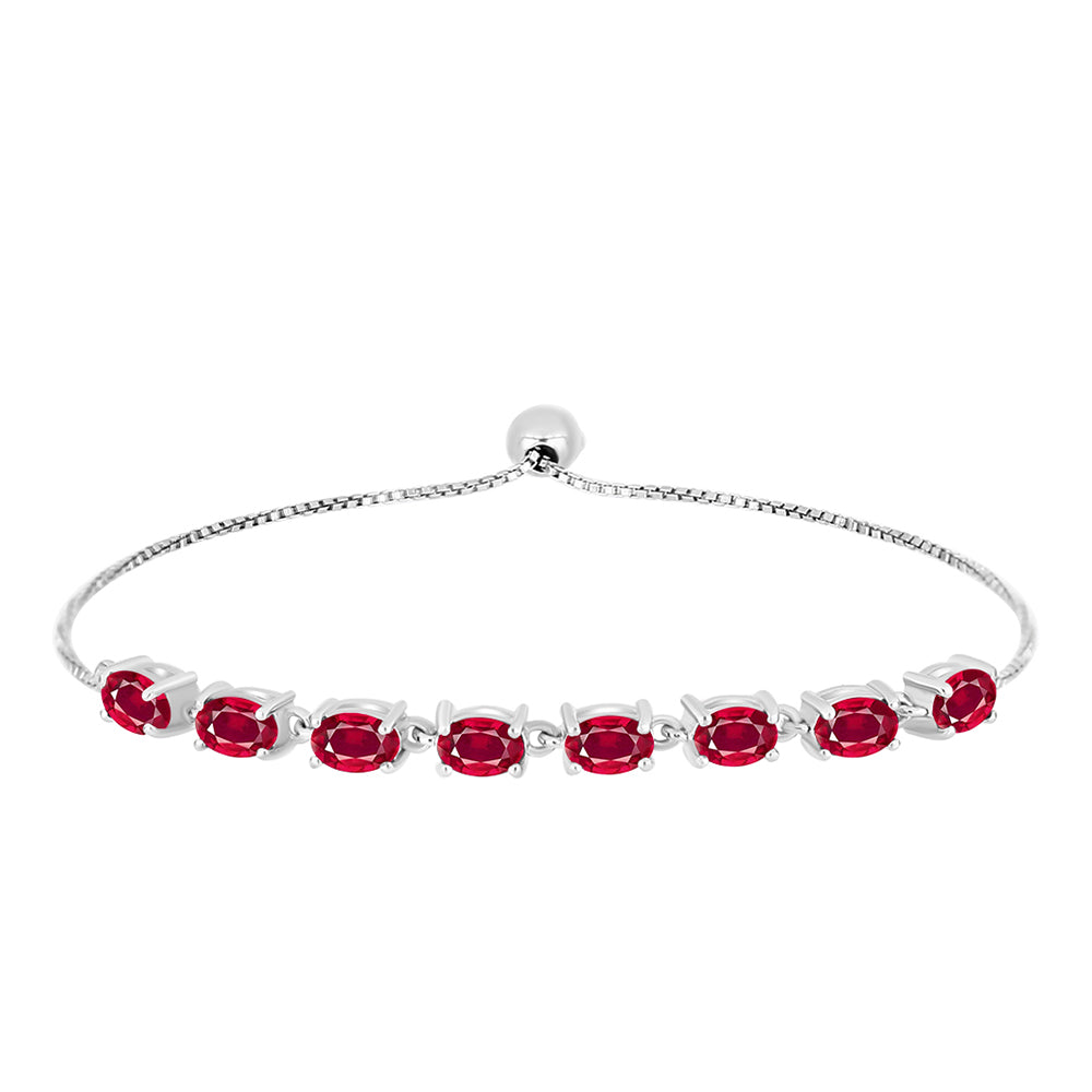Ezüst Karkötő Madagaszkári Rubinnal