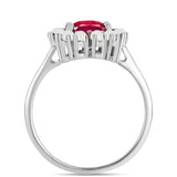 Ezüst Gyűrű Madagaszkári Rubinnal és Fehér Édesvízi Kagylógyönggyel