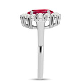 Ezüst Gyűrű Madagaszkári Rubinnal és Fehér Édesvízi Kagylógyönggyel