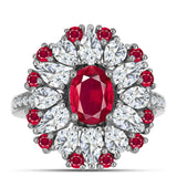 Ezüst Gyűrű Madagaszkári Rubinnal és Fehér Topázzal