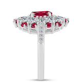 Ezüst Gyűrű Madagaszkári Rubinnal és Fehér Topázzal