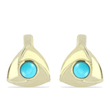 Arannyal Bevont Ezüst Fülbevaló Csipkerózsika Türkizzel