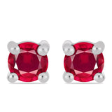 Ezüst Fülbevaló Madagaszkári Rubinnal