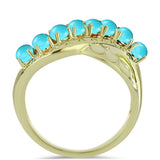 Arannyal Bevont Ezüst Gyűrű Csipkerózsika Türkizzel