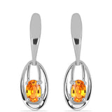 Ezüst Fülbevaló Padparadschai Zafírral