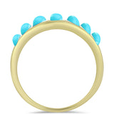 Arannyal Bevont Ezüst Gyűrű Csipkerózsika Türkizzel