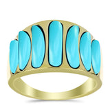 Arannyal Bevont Ezüst Gyűrű Csipkerózsika Türkizzel