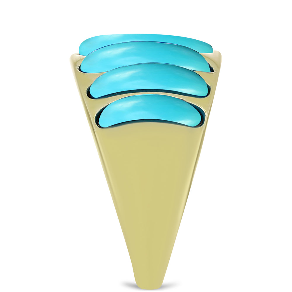 Arannyal Bevont Ezüst Gyűrű Csipkerózsika Türkizzel