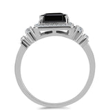 Ezüst Gyűrű Obszidiánnal és Fehér Topázzal