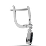 Ezüst Fülbevaló Obszidiánnal és Fehér Topázzal