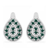 Ezüst Fülbevaló Zöldes Tengerkék Moissanite-tal