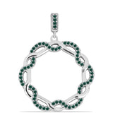 Ezüst Medál Zöldes Tengerkék Moissanite-tal